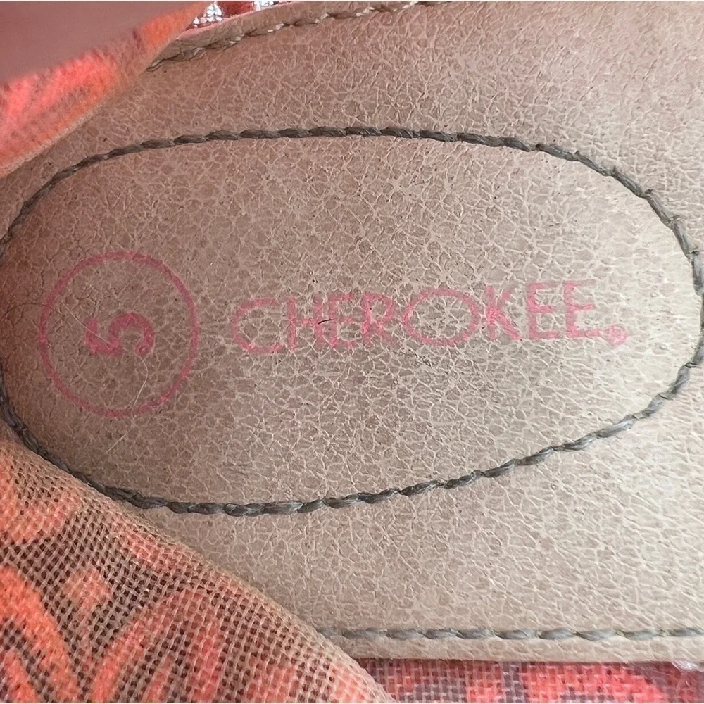 Cherokee Hot Pink Lace Slip On Ballet Flats Size 5 Girl's
